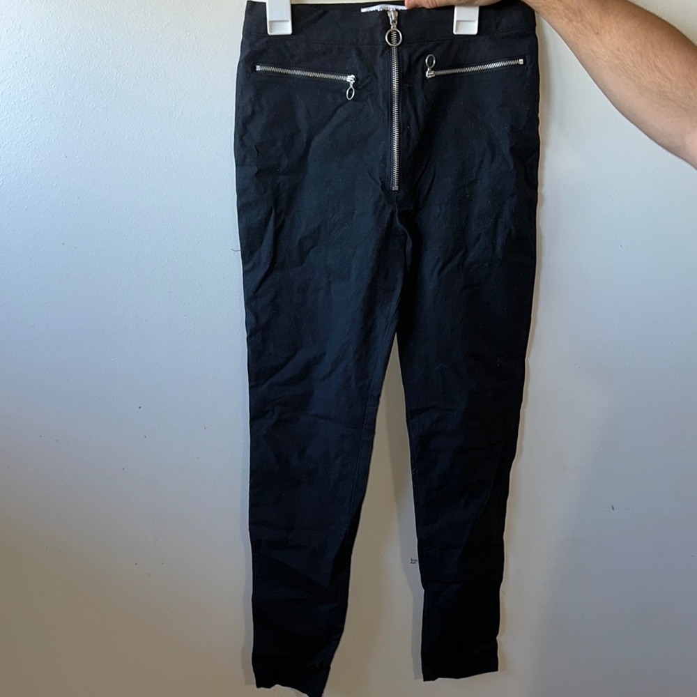 Urban Outfitters Men's Black Pants with Zipper Details